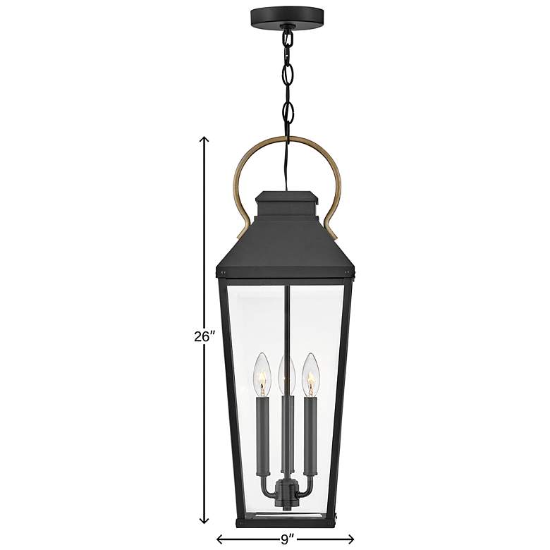 Image 5 Hinkley - Outdoor Dawson Large Hanging Lantern- Black/Burnished Bronze more views