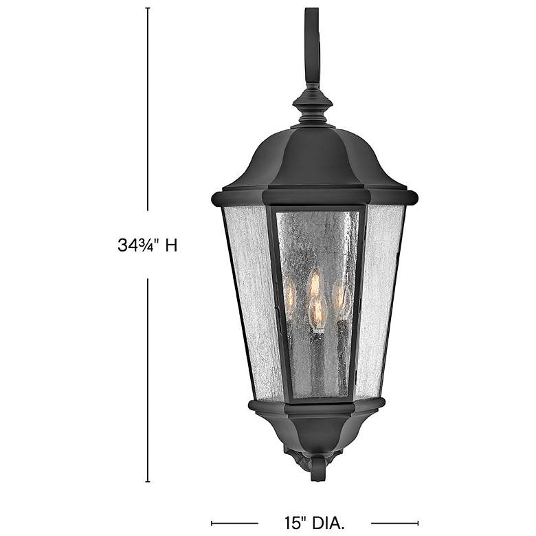 Image 3 Hinkley Outdoor Edgewater Extra Large Wall Mount Lantern Black more views