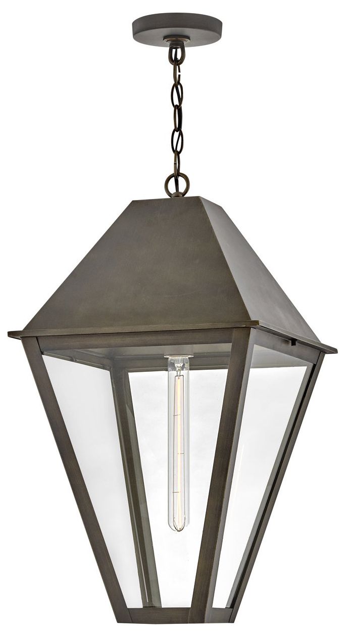Hinkley Outdoor Endsley Large Hanging Lantern 14.0" Blackened Brass
