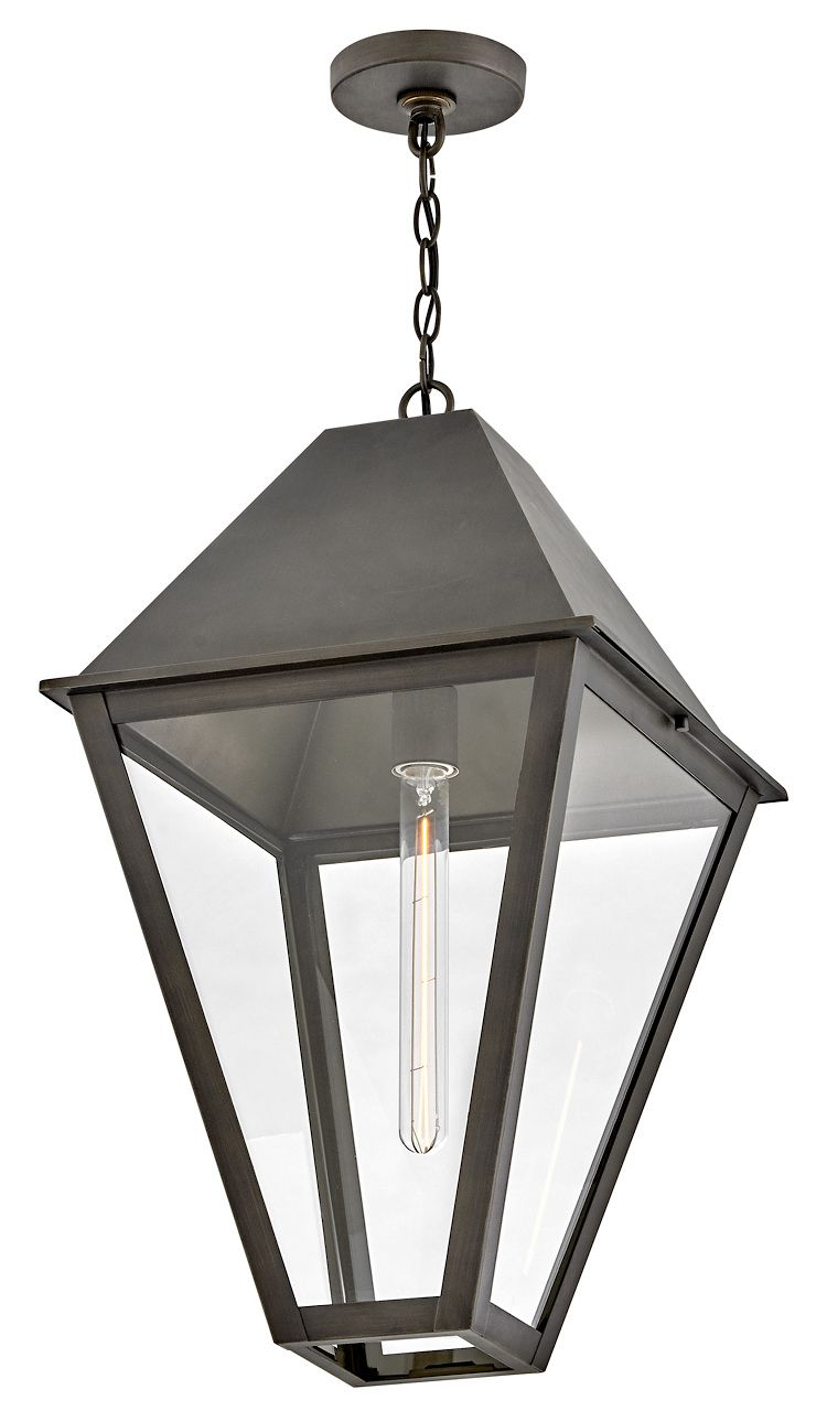 Image 5 Hinkley Outdoor Endsley Large Hanging Lantern 14.0" Blackened Brass more views