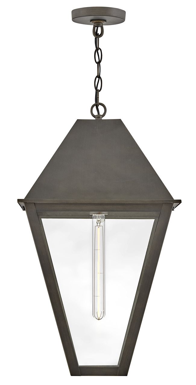 Image 6 Hinkley Outdoor Endsley Large Hanging Lantern 14.0" Blackened Brass more views