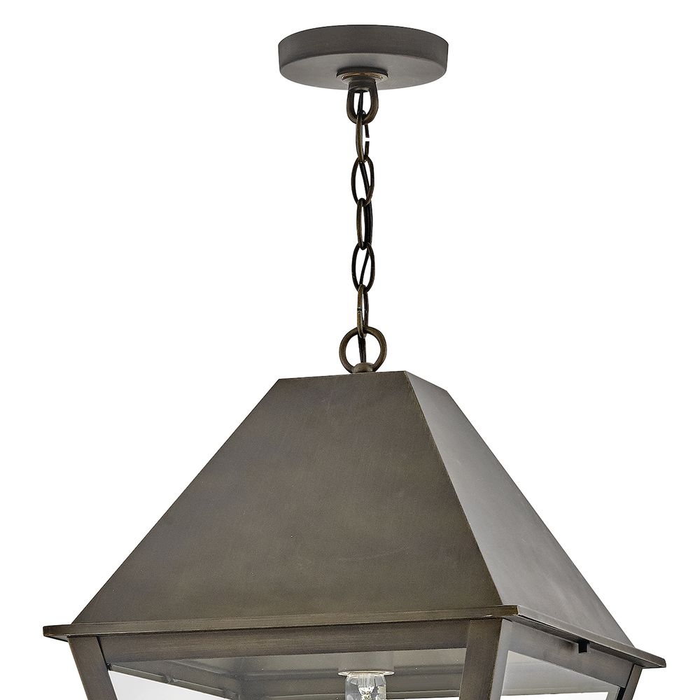 Hinkley Outdoor Endsley Large Hanging Lantern 14.0" Blackened Brass