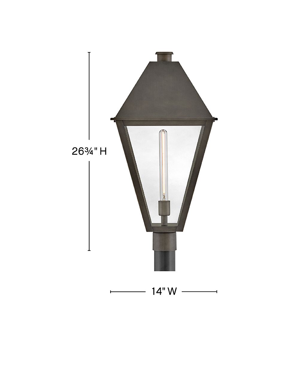 Image 3 Hinkley Outdoor Endsley Large Post Mount Lantern 14.0" Blackened Brass more views