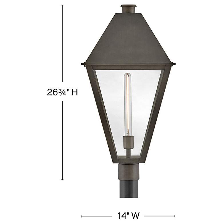 Image 3 Hinkley Outdoor Endsley Large Post Mount Lantern Blackened Brass more views