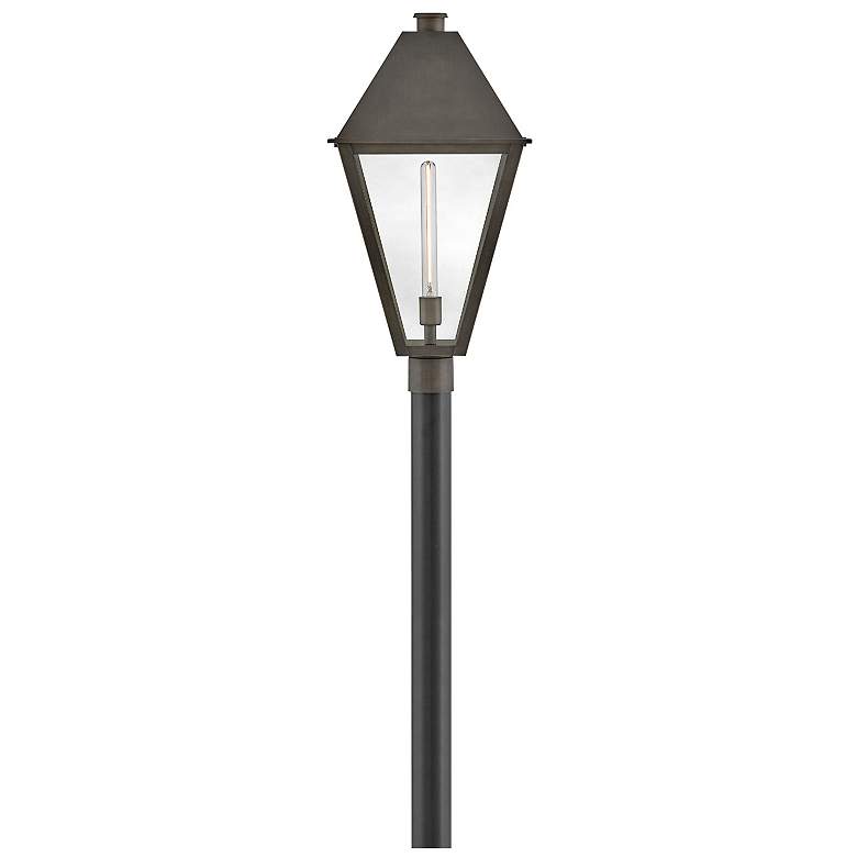 Image 5 Hinkley Outdoor Endsley Large Post Mount Lantern Blackened Brass more views