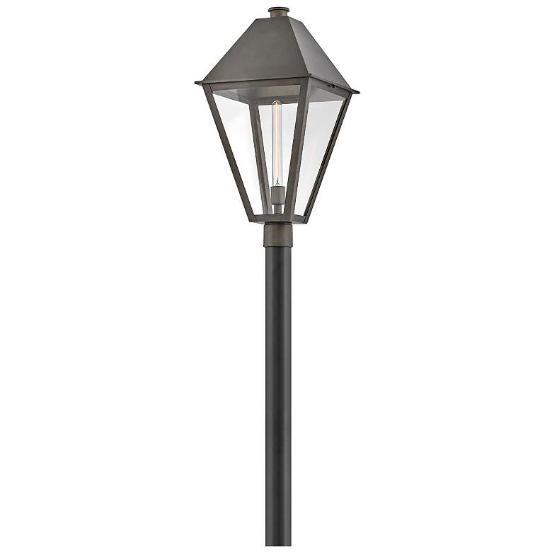 Image 6 Hinkley Outdoor Endsley Large Post Mount Lantern Blackened Brass more views
