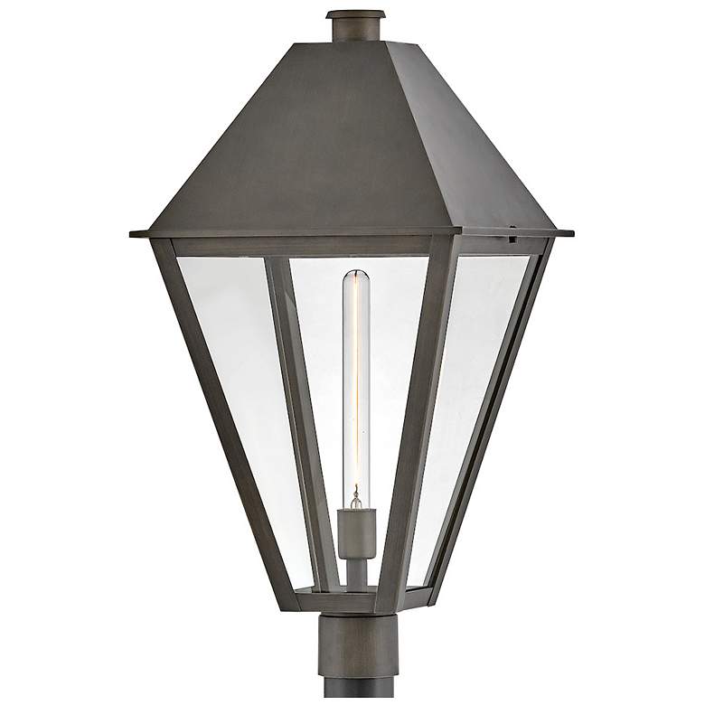 Image 7 Hinkley Outdoor Endsley Large Post Mount Lantern Blackened Brass more views