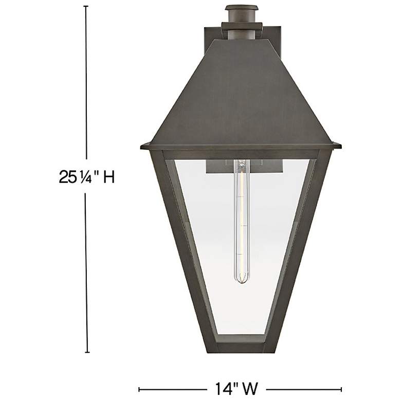 Image 3 Hinkley Outdoor Endsley Large Wall Mount Lantern Blackened Brass more views