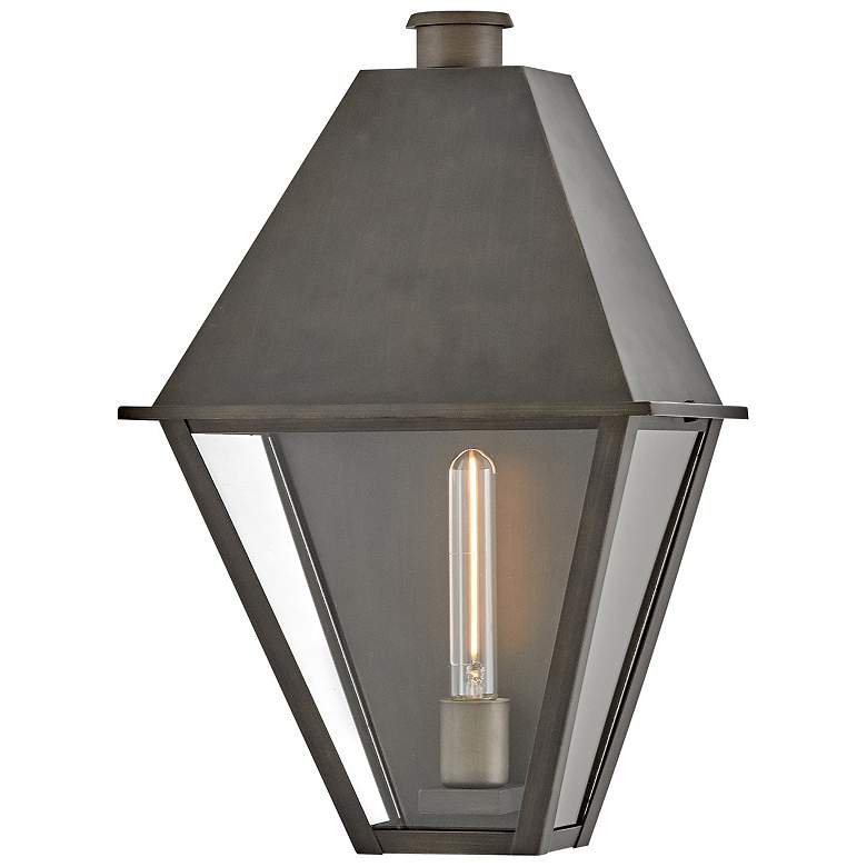 Image 1 Hinkley Outdoor Endsley Medium Wall Mount Lantern Blackened Brass