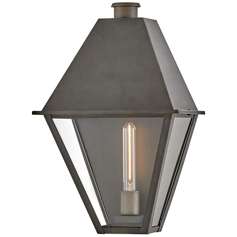 Image 2 Hinkley Outdoor Endsley Medium Wall Mount Lantern Blackened Brass more views