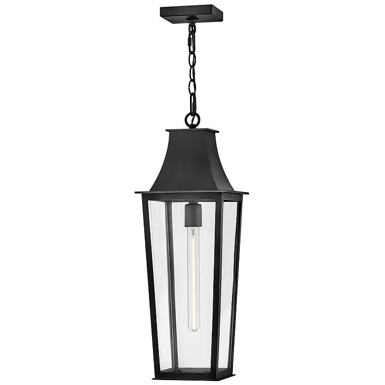 Image 1 Hinkley Outdoor Georgetown Large Hanging Lantern 8.5" Black