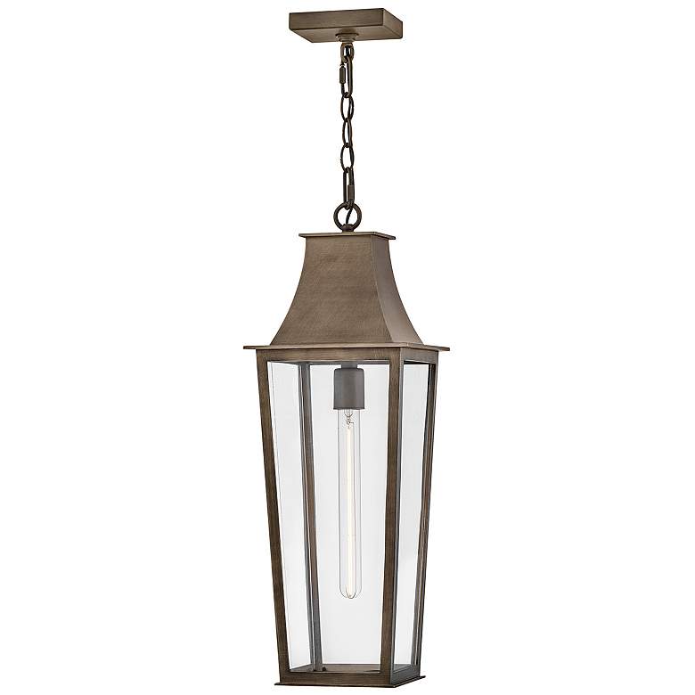 Image 1 Hinkley Outdoor Georgetown Large Hanging Lantern 8.5" Burnished Bronze