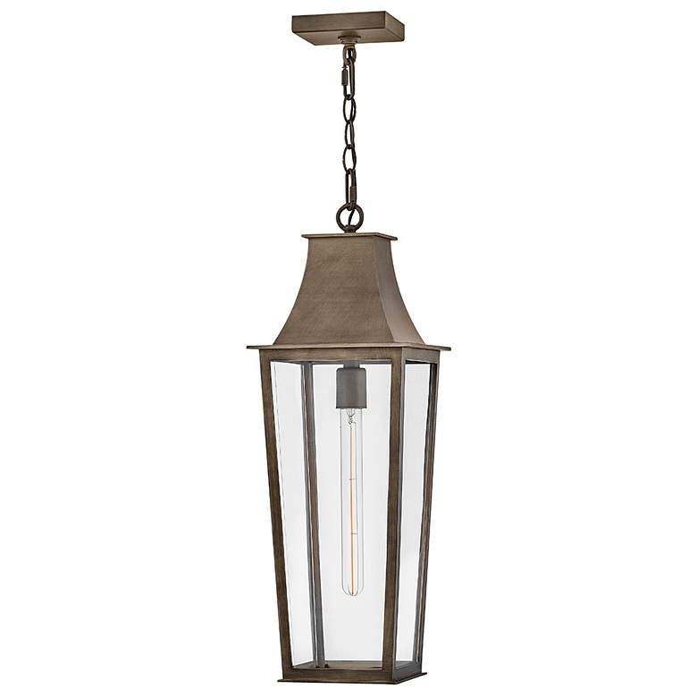 Image 2 Hinkley Outdoor Georgetown Large Hanging Lantern 8.5" Burnished Bronze more views