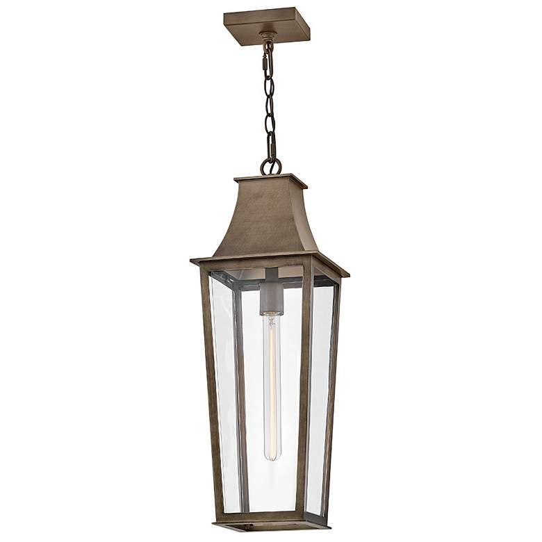 Image 7 Hinkley Outdoor Georgetown Large Hanging Lantern 8.5" Burnished Bronze more views