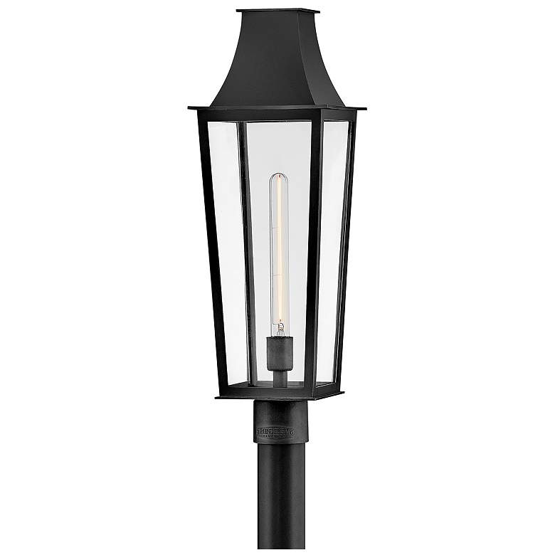 Image 1 Hinkley Outdoor Georgetown Large Post Top Lantern 8.5" Black