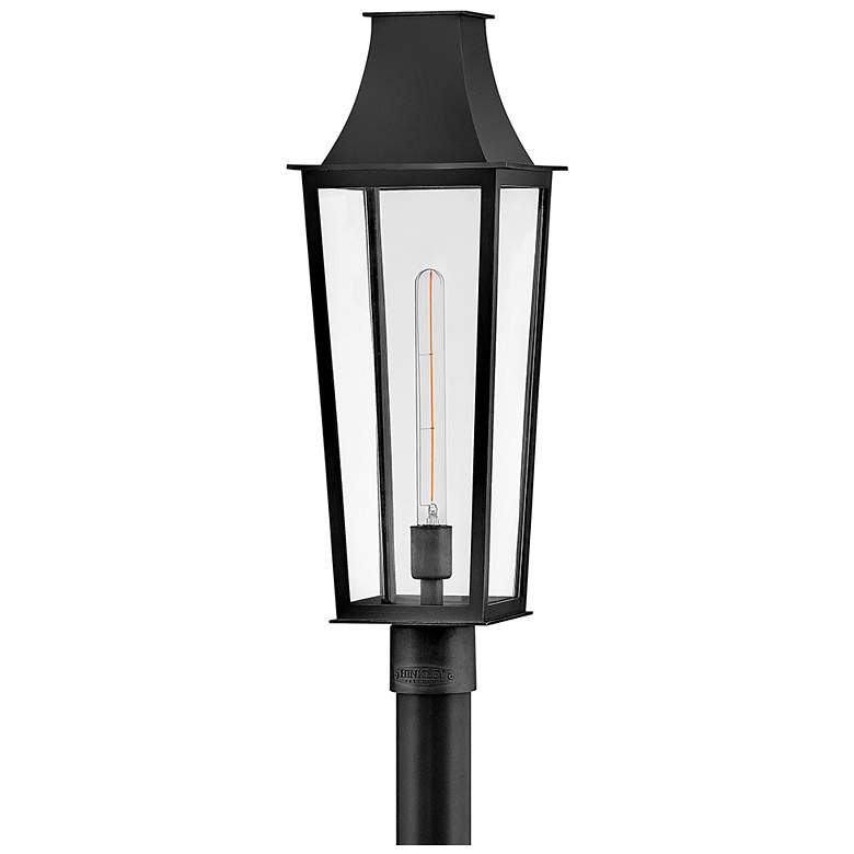 Image 2 Hinkley Outdoor Georgetown Large Post Top Lantern 8.5" Black more views