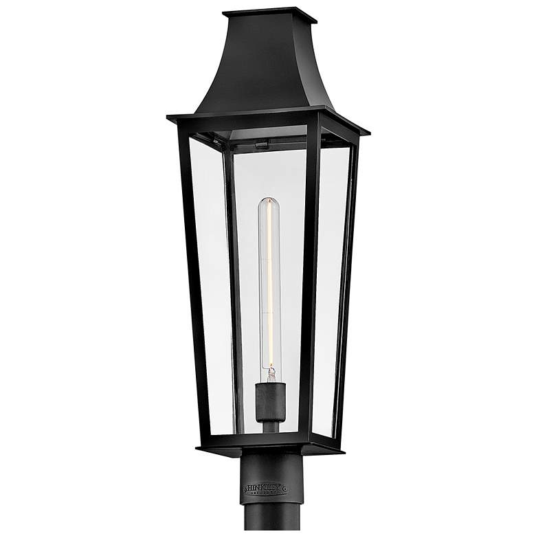 Image 6 Hinkley Outdoor Georgetown Large Post Top Lantern 8.5" Black more views