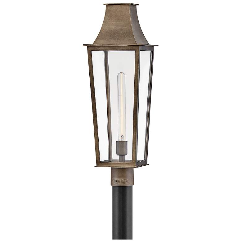 Image 1 Hinkley Outdoor Georgetown Large Post Top Lantern 8.5" Burnished Bronz