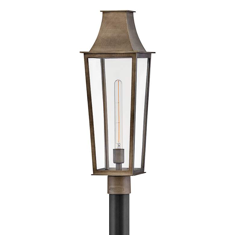 Image 2 Hinkley Outdoor Georgetown Large Post Top Lantern 8.5" Burnished Bronz more views