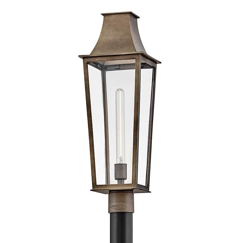 Image 6 Hinkley Outdoor Georgetown Large Post Top Lantern 8.5" Burnished Bronz more views