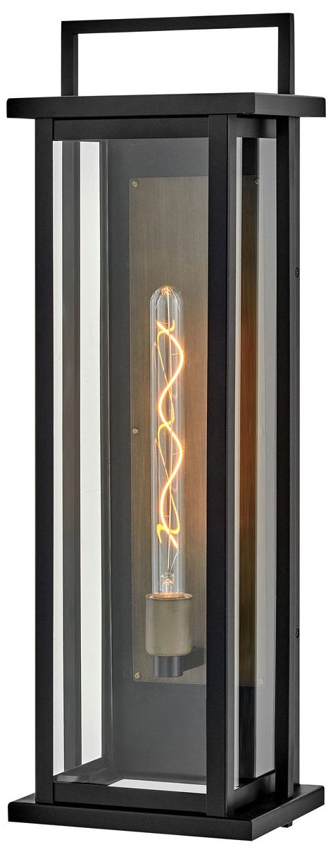Image 2 Hinkley Outdoor Langston Large Tall Wall Mount Lantern 8.75" Black