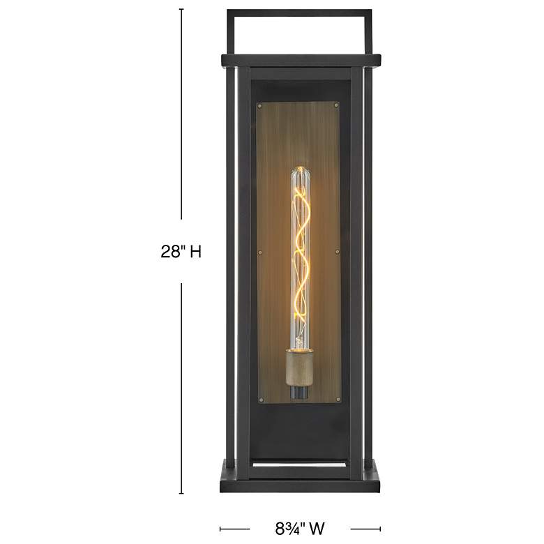 Image 4 HINKLEY OUTDOOR LANGSTON Tall Wall Mount Lantern Black more views