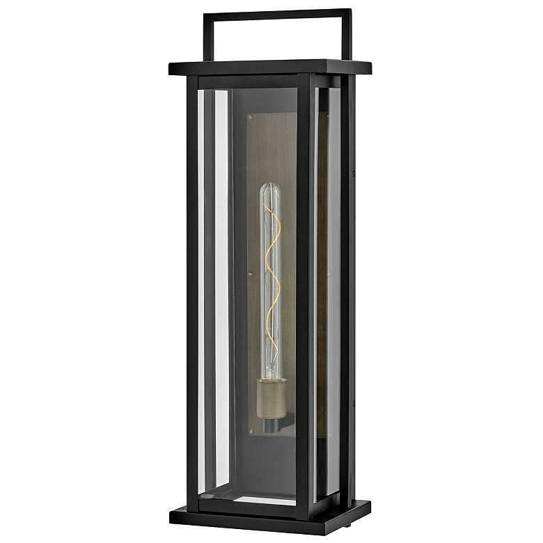 Image 5 HINKLEY OUTDOOR LANGSTON Tall Wall Mount Lantern Black more views