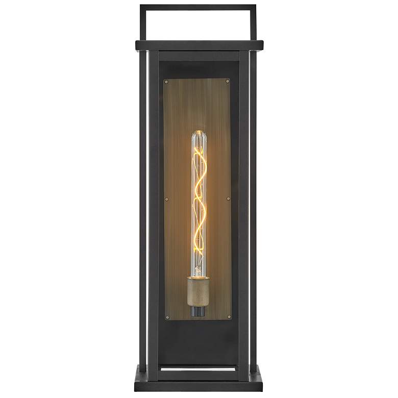 Image 6 HINKLEY OUTDOOR LANGSTON Tall Wall Mount Lantern Black more views