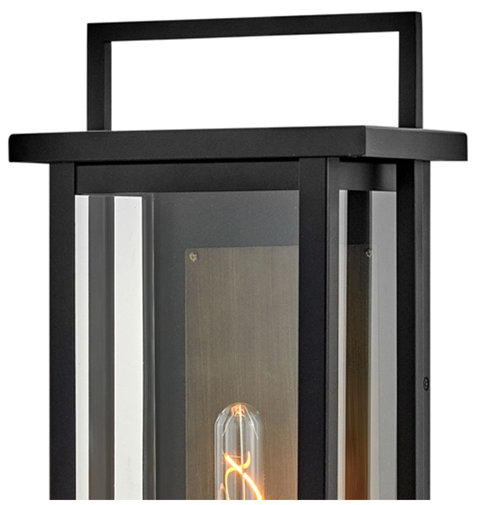 HINKLEY OUTDOOR LANGSTON Tall Wall Mount Lantern Black