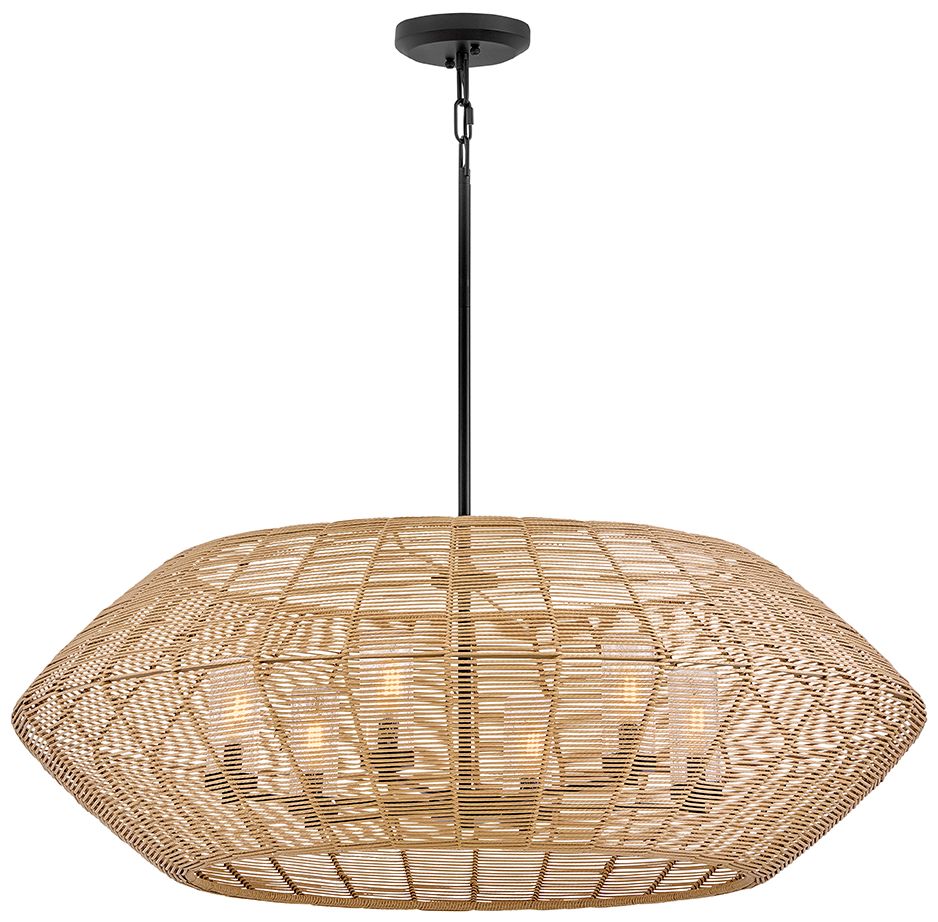 Hinkley Outdoor Luca Large Single Tier Chandelier 42.25" Black