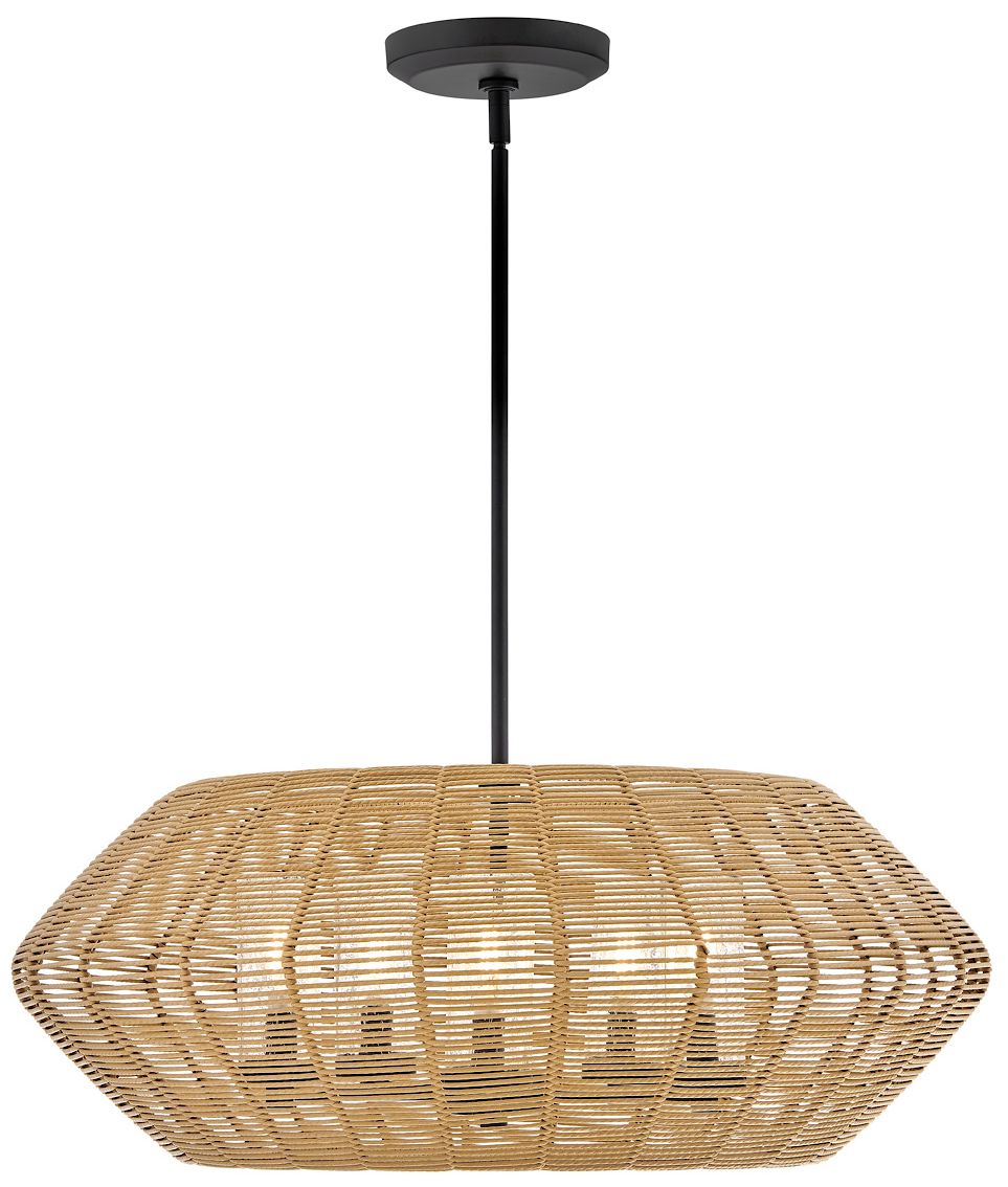 Image 3 Hinkley Outdoor Luca Medium Single Tier Chandelier 12V 28" Black more views