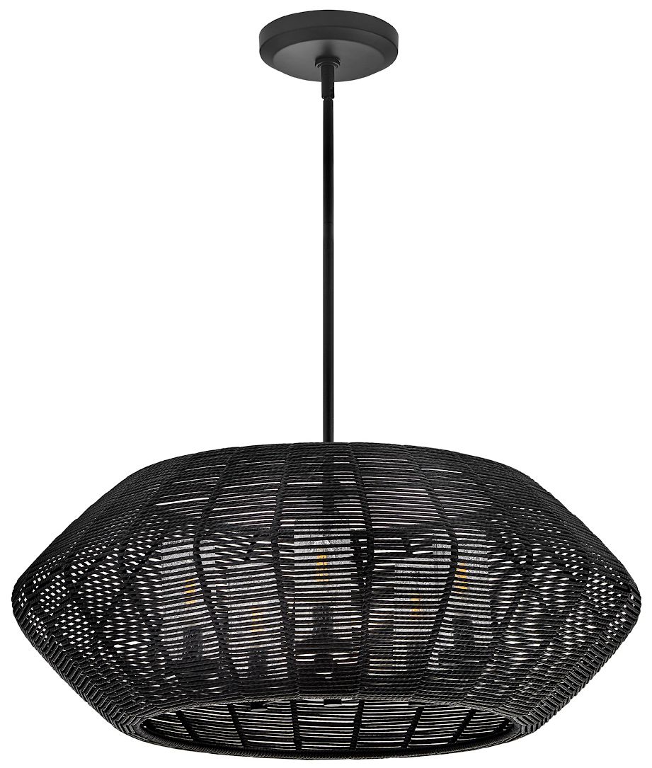 Image 3 Hinkley Outdoor Luca Medium Single Tier Chandelier 12V 28" Black more views