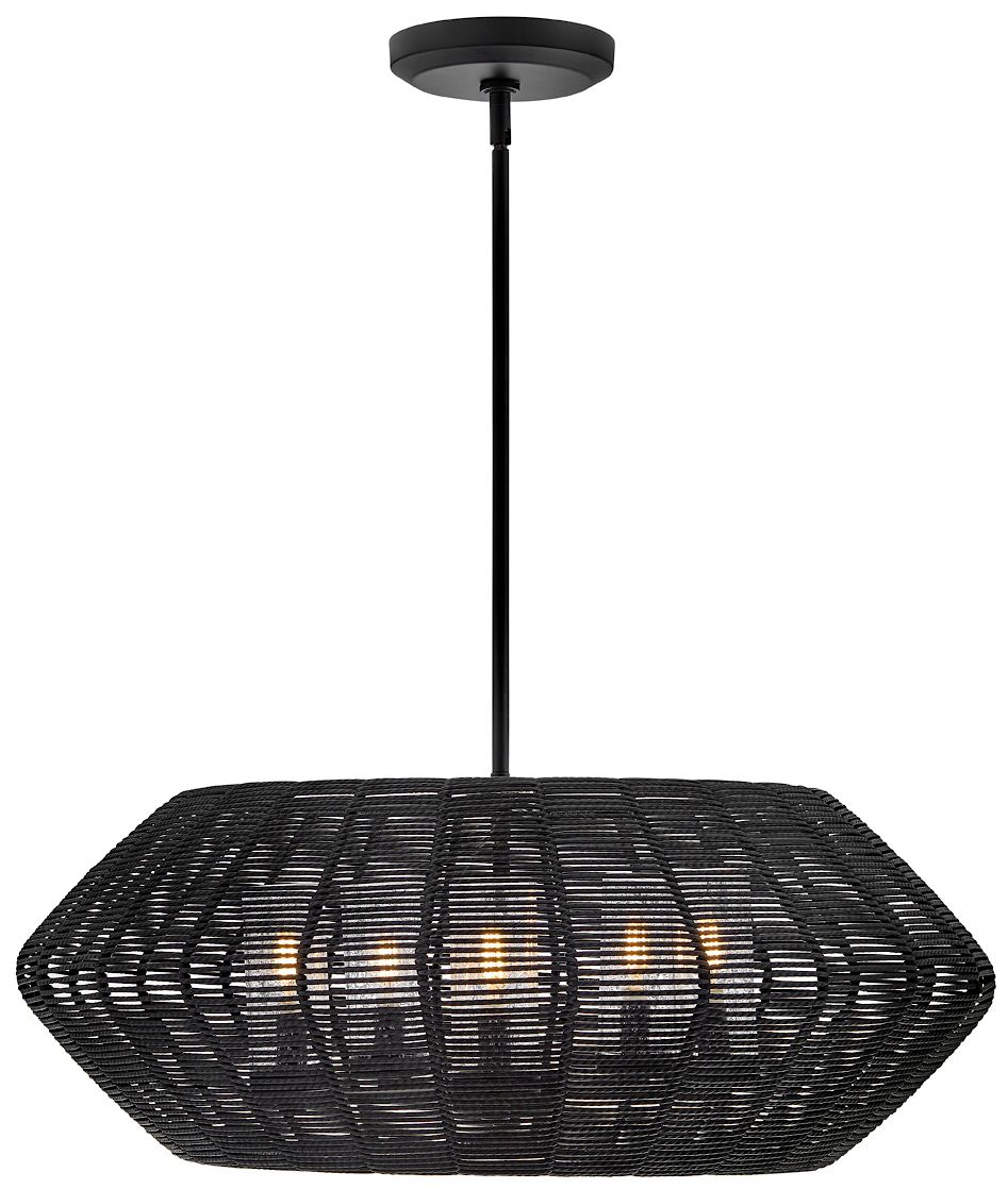 Image 4 Hinkley Outdoor Luca Medium Single Tier Chandelier 12V 28" Black more views