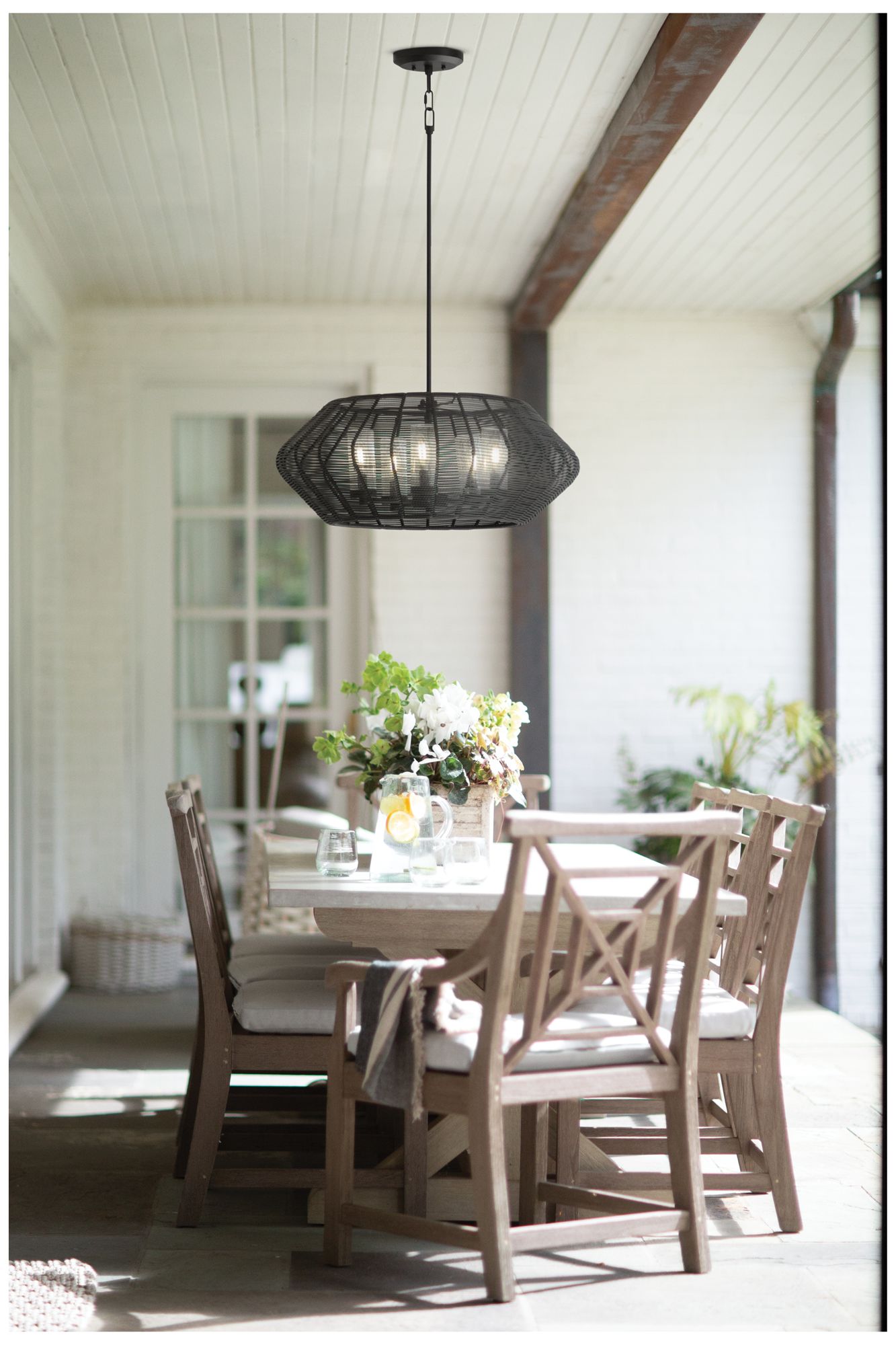 Image 7 Hinkley Outdoor Luca Medium Single Tier Chandelier 12V 28" Black more views