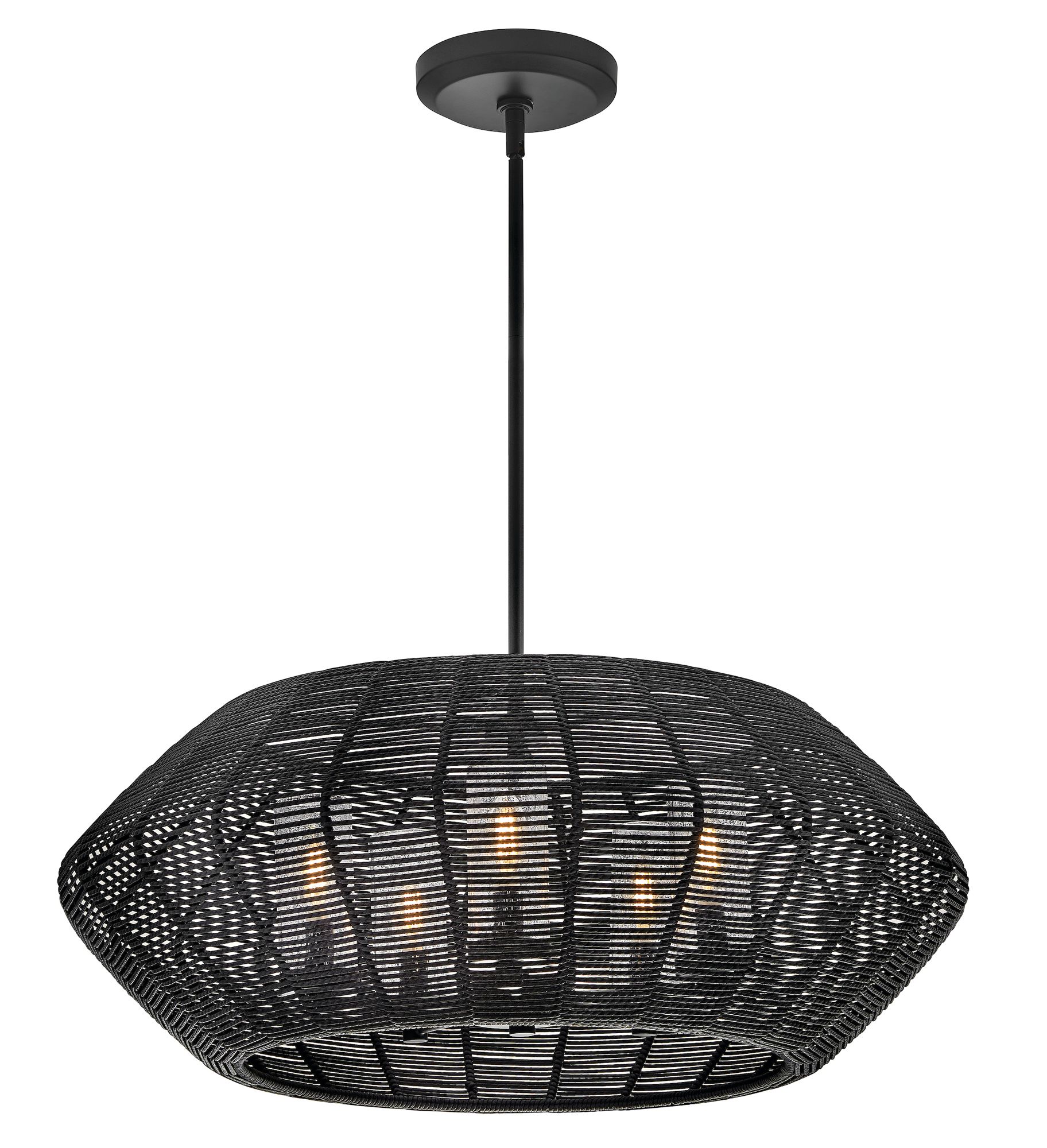 Image 2 Hinkley Outdoor Luca Medium Single Tier Chandelier 28" Black more views