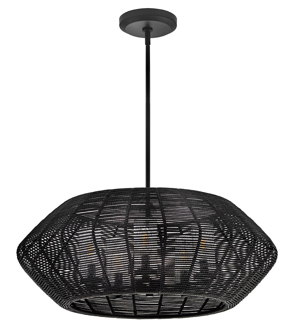 Image 4 Hinkley Outdoor Luca Medium Single Tier Chandelier 28" Black more views
