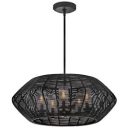 Hinkley Outdoor Luca Medium Single Tier Chandelier Black