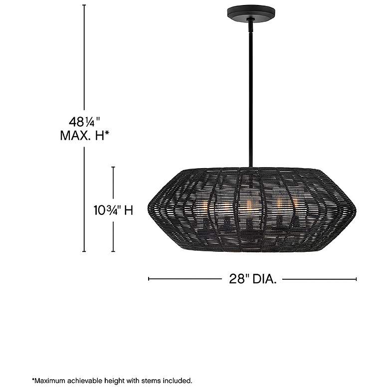 Image 3 Hinkley Outdoor Luca Medium Single Tier Chandelier Black more views