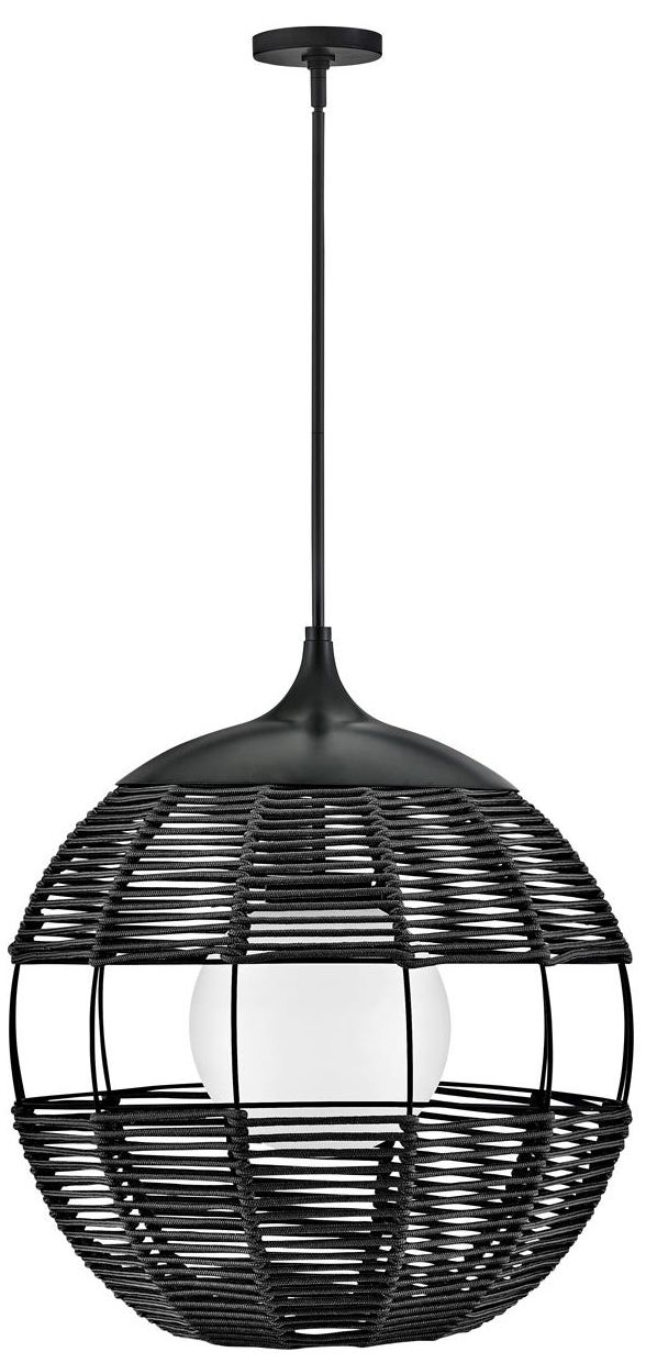 Hinkley Outdoor Maddox Medium Orb Chandelier 24.25" Black