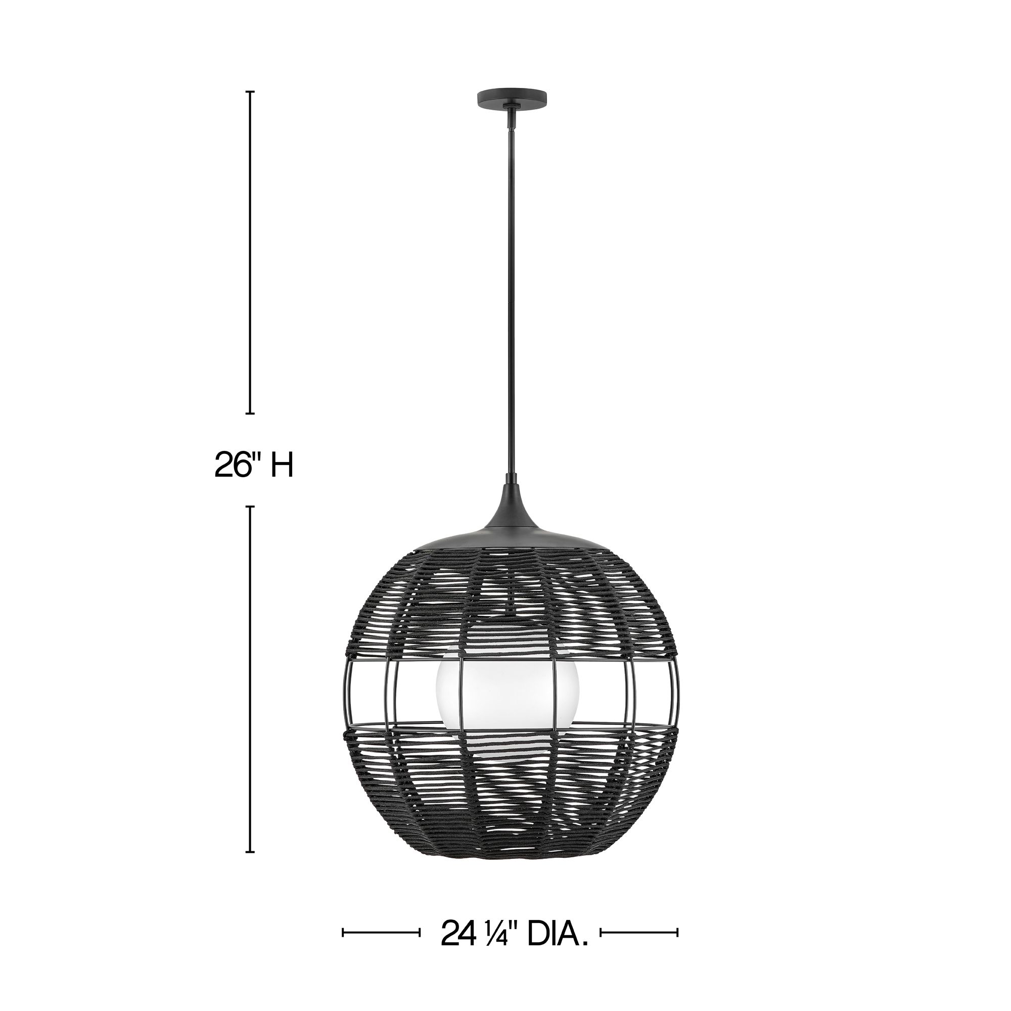 Image 4 Hinkley Outdoor Maddox Medium Orb Chandelier 24.25" Black more views