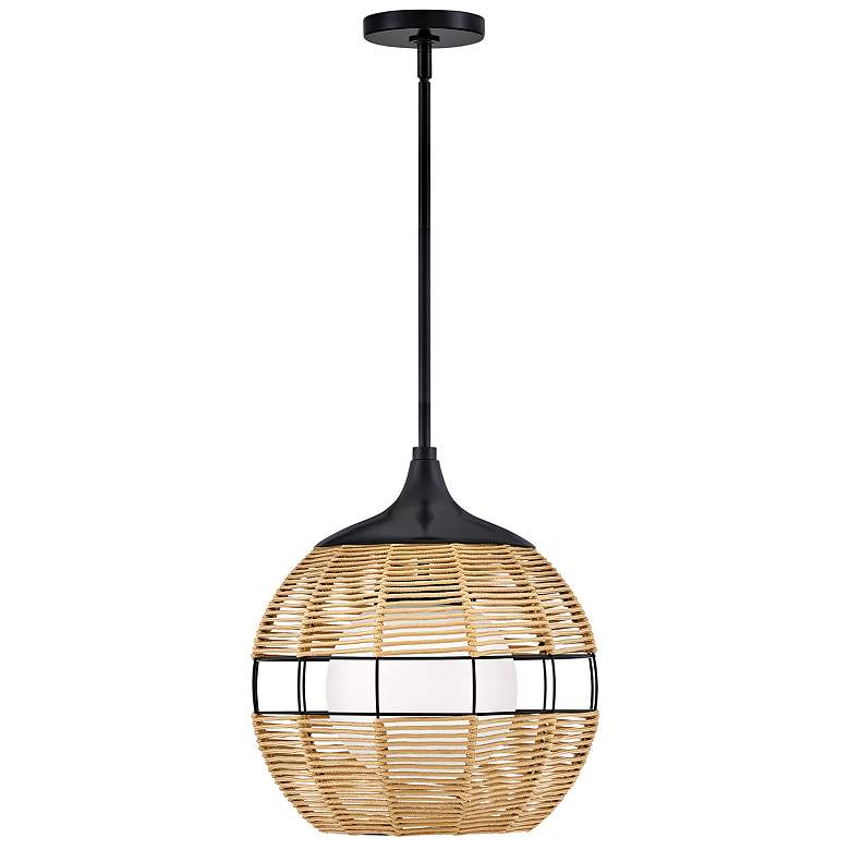Image 1 HINKLEY OUTDOOR MADDOX Medium Orb Pendant Black
