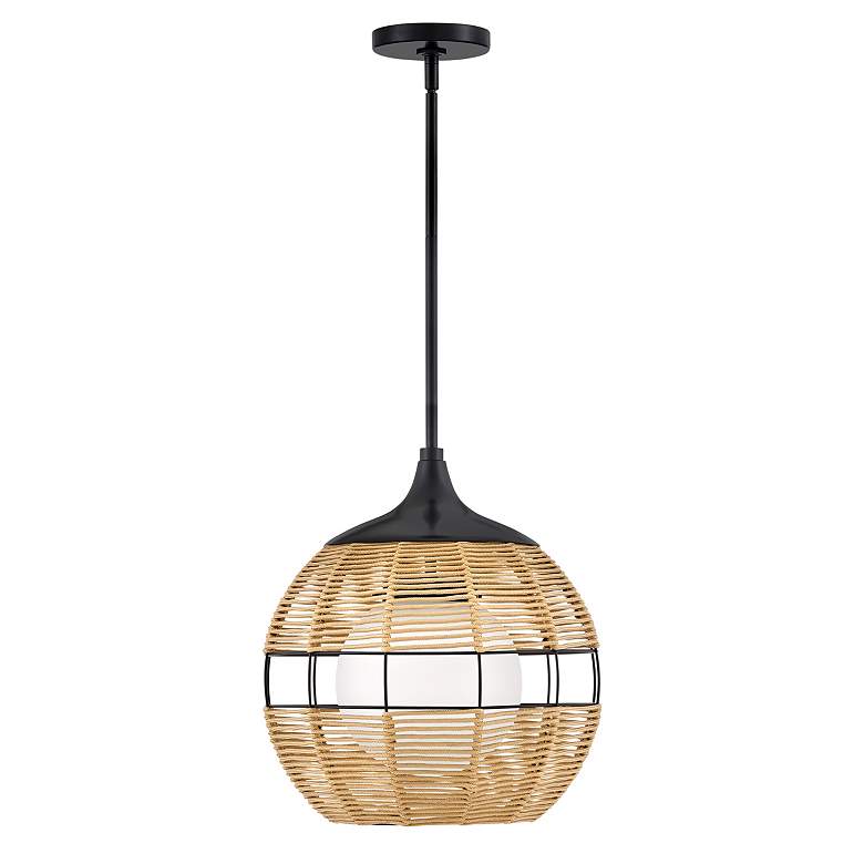 Image 2 HINKLEY OUTDOOR MADDOX Medium Orb Pendant Black more views