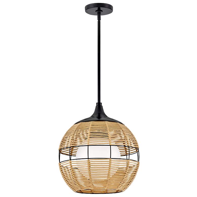 Image 5 HINKLEY OUTDOOR MADDOX Medium Orb Pendant Black more views