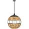 Hinkley - Outdoor Maddox Orb Pendant- Black with Light Natural Nylon Shade