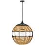 Hinkley - Outdoor Maddox Orb Pendant- Black with Light Natural Nylon Shade