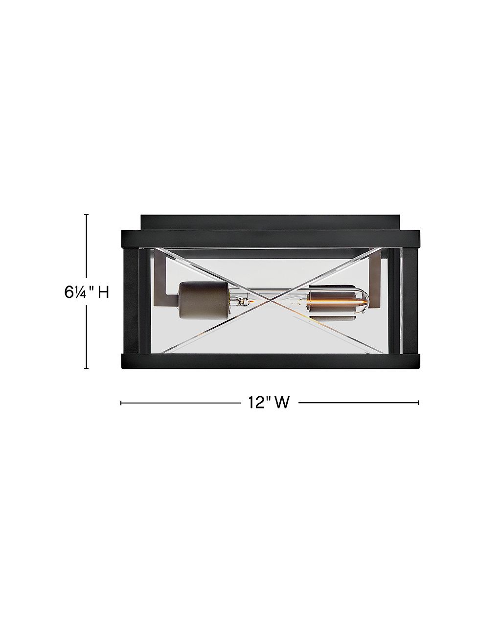 Image 3 Hinkley Outdoor Monte Small Flush Mount 12.0" Black more views