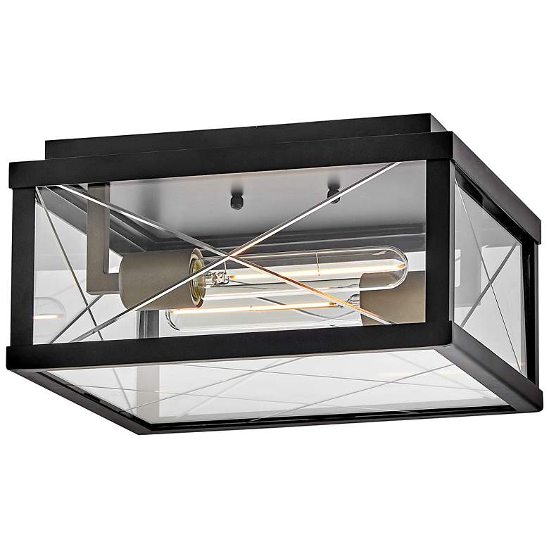 Image 2 Hinkley Outdoor Monte Small Flush Mount Black more views