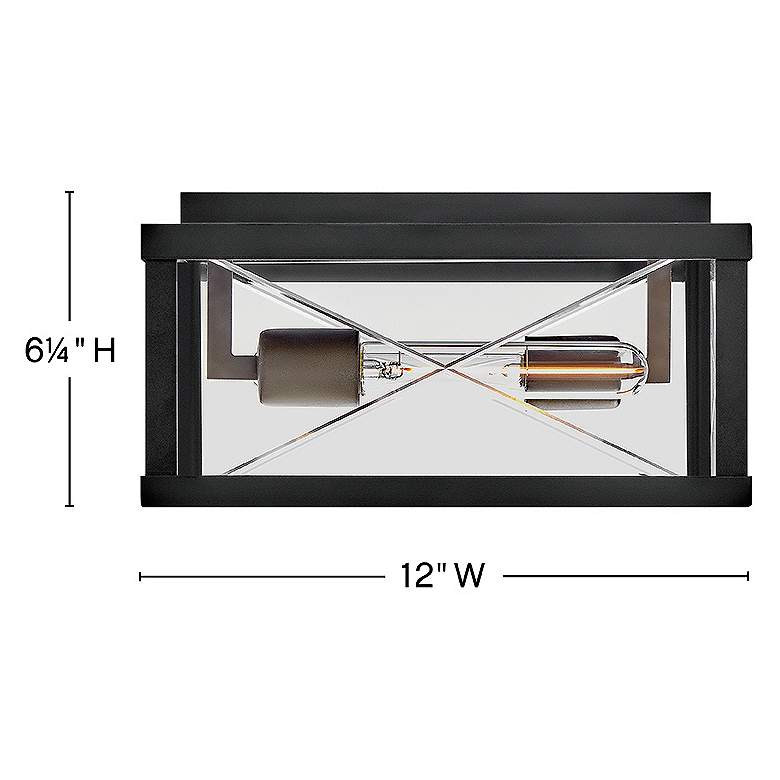Image 3 Hinkley Outdoor Monte Small Flush Mount Black more views