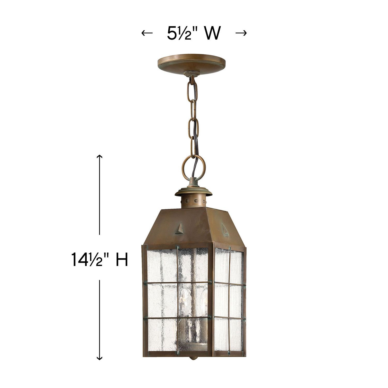 Image 5 Hinkley Outdoor Nantucket Medium Hanging Lantern 5.5" Aged Brass more views