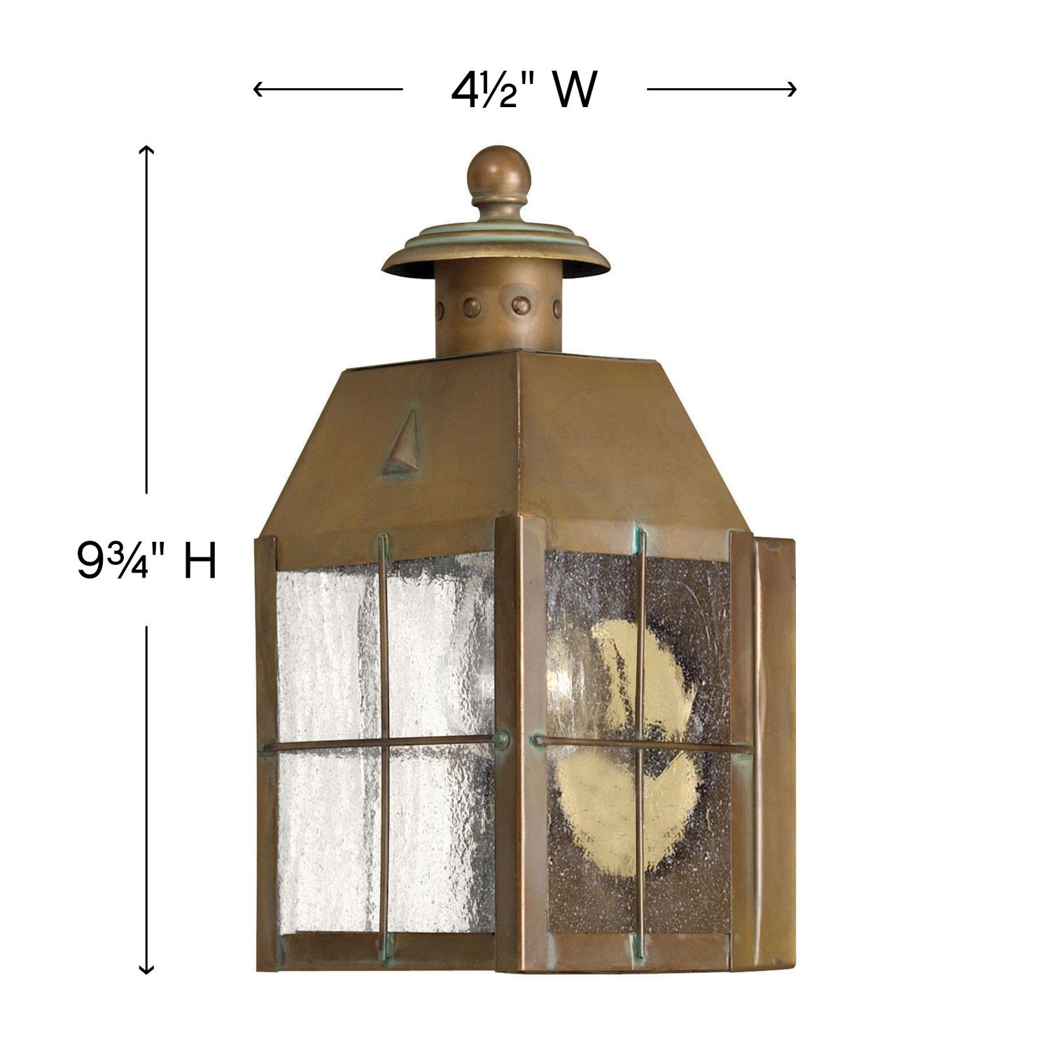 Image 4 Hinkley Outdoor Nantucket Small Wall Mount Lantern 4.5" Aged Brass more views